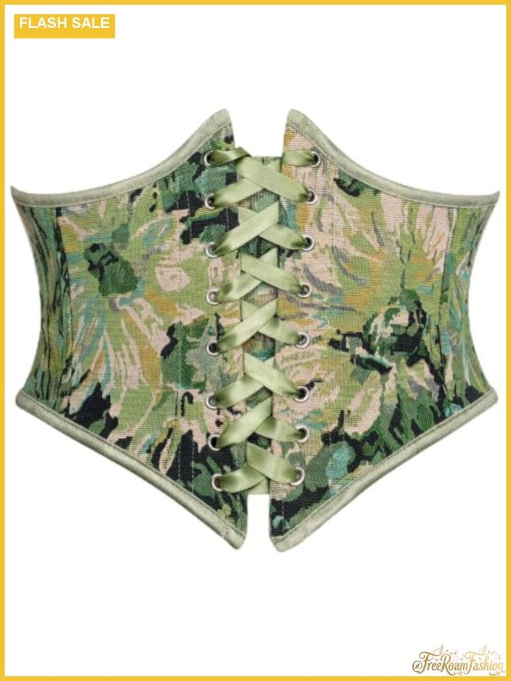 Floral Lace Up Corset Belt Underbust Waist Shaper Renaissance Costume